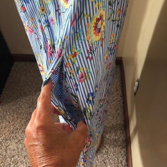 Soprano Off The Shoulder Striped/Floral Dress Sz S - Picture 6 of 10